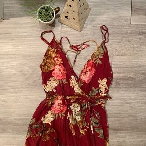 Band Of Gypsies | Floral Faux Wrap Dress